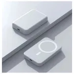 6500mAh White MagSafe Portable Power Bank - Fast Wireless Charger