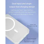 6500mAh White MagSafe Portable Power Bank - Fast Wireless Charger