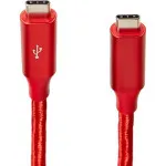 Double Braided Nylon USB-C to USB-C 3.1 Gen 1 Cable - 1.8m Red Data Transfer Cable