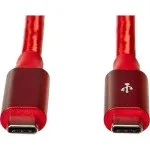 Double Braided Nylon USB-C to USB-C 3.1 Gen 1 Cable - 1.8m Red Data Transfer Cable
