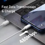 20W PD Fast Charging Cable Type-C to Lightning for iPhone 16, 15, 14, iPad