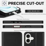 PU Leather Magnetic Wallet Case For iPhone 16 Plus