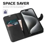 PU Leather Magnetic Wallet Case For iPhone 16 Plus