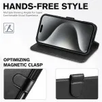 Magnetic Flip Wallet Book Case For iPhone 16 Pro