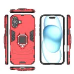 Armor Shockproof Hard Red Ring Case For iPhone 16