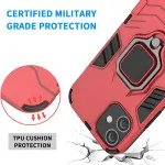 Armor Shockproof Hard Red Ring Case For iPhone 16