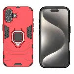 Armor High Quality Hard Back Red Ring Case For iPhone 16 Plus