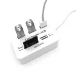 Card Reader and 3 Ports USB Hub Combo, High Speed External Memory Card Reader (MS, Micro SD,SD/MMC,M2,TF Card)