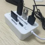 Card Reader and 3 Ports USB Hub Combo, High Speed External Memory Card Reader (MS, Micro SD,SD/MMC,M2,TF Card)