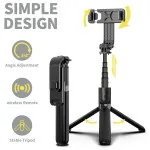 Wireless Bluetooth Selfie Stick Tripod extendable with Remote Control & 360