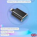 iPhone OTG USB 3.0 to 8-Pin Adapter for iPhone & iPad - Fast Data Transfer & Charging