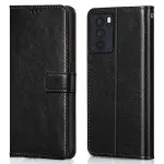 Oppo Reno6 Pro 5G Black Leather Wallet Case Magnetic Closure, Stand Heavy Duty Flip Cover