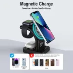 3-in-1 Wireless Charging Station with LED for Phone, Watch & AirPods