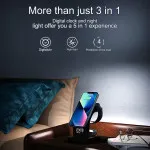 3-in-1 Wireless Charging Station with LED for Phone, Watch & AirPods