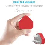 Red Triangle USB Wall Plug Charger 1AMP for Quick Device Charging