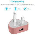 Triangle Charger Adapter USB Wall Plug For iPhone Samsung (Rose Gold)