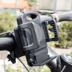 Universal Bicycle Phone Mount Adjustable Sturdy iPhone Holder Works With Motorbike and Many Handlebars - Black