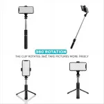 7-in-1 Selfie Stick Tripod, 40.5" Ext, Bluetooth Remote, 360°