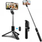 7-in-1 Selfie Stick Tripod, 40.5" Ext, Bluetooth Remote, 360°