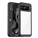 Clear Shockproof Hard Case for Google Pixel 9 - Ultra Slim Protective Phone Cover (Black)