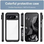 Clear Shockproof Hard Case for Google Pixel 9 - Ultra Slim Protective Phone Cover (Black)