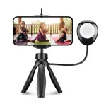 Mini Selfie Tripod with 360° Rotation - Battery-Powered Phone Holder