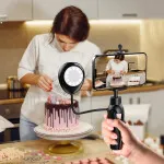 Mini Selfie Tripod with 360° Rotation - Battery-Powered Phone Holder