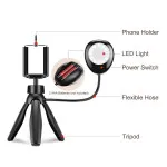 Mini Selfie Tripod with 360° Rotation - Battery-Powered Phone Holder