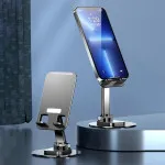 Adjustable 360° Rotating Metal Phone Holder – Non-Slip Desk Stand