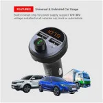 Dual USB FM Transmitter Car Charger Adaptor, 3.6A QC 3.0 Cigarette Lighter USB Adapter