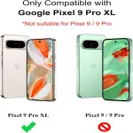 Google Pixel 9 Pro XL Case & Tempered Glass Screen Protector Shockproof TPU Silicone Cover with Reinforced Corners for Maximum Protection