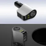 3 USB Port Car Charger Cigrette Lighter Adapter with Volmeter Socket