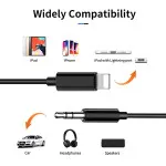 iPhone Aux Cable UK Aux In Cable for iPhone 1 Metre. 3.5mm Aux Cord for Car Stereo/Headphones/Speaker (Black)