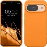 Google Pixel 9 Pro Case - Soft TPU Silicone Cover with Soft Finish - Shockproof & Scratch-Resistant - (Fruity Orange)