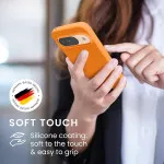 Google Pixel 9 Pro Case - Soft TPU Silicone Cover with Soft Finish - Shockproof & Scratch-Resistant - (Fruity Orange)