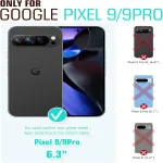 Google Pixel 9 & Pixel 9 Pro Wallet Case - PU Leather Flip Folio with Card Holders & RFID Blocking, Shockproof TPU Inner Shell, Kickstand - Blue