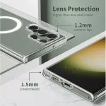 MagSafe-Compatible Case for Samsung Galaxy S24 Ultra - Shockproof Clear Slim Protective Cover