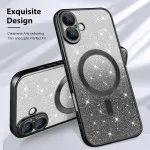 Glitter Shockproof Case for iPhone 16 Plus - MagSafe Black