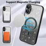 Glitter Shockproof Case for iPhone 16 Plus - MagSafe Black