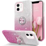 Stylish Glitter Ring Phone Case for iPhone 16 Pro Max with Clear Tempered Glass - Slim Fit & Shockproof UK