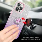 iPhone 16 Pro Glitter Ring Case with Tempered Glass Screen Protector | Slim Fit Purple Cover | UK