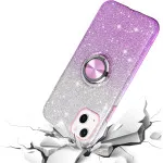 iPhone 16 Plus Glitter Ring Case | Slim Fit Bling Cover with Rotating Kickstand | Purple | Loadbasket UK