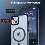 Magnetic iPhone 14 Case MagSafe Wireless Charging , Military-Grade Shockproof Slim Cover, Matte Navy