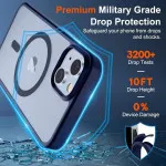 Magnetic iPhone 14 Case MagSafe Wireless Charging , Military-Grade Shockproof Slim Cover, Matte Navy