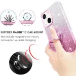 Pink Glitter Ring Phone Case for iPhone 16 Plus | Slim Fit, 360° Kickstand, Shock-Absorbent Protection