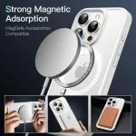 Sleek White MagSafe iPhone 15 Pro Case - 10FT Military-Grade Protection, Anti-Fingerprint & Anti-Yellowing