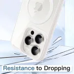 Sleek White MagSafe iPhone 15 Pro Case - 10FT Military-Grade Protection, Anti-Fingerprint & Anti-Yellowing