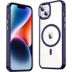 iPhone 14 Plus Clear Magnetic Case - Magsafe Compatible, Slim Design with Military Grade Drop Protection Purple | UK