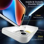 iPhone 14 Plus Magnetic Case MagSafe Compatible Crystal Clear Shockproof Protective Cover (White) | UK