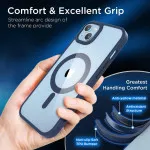 iPhone 14 Plus MagSafe Case - Ultra-Strong Magnet, Shockproof Protection, Non-Yellowing Slim Design (Navy Blue)